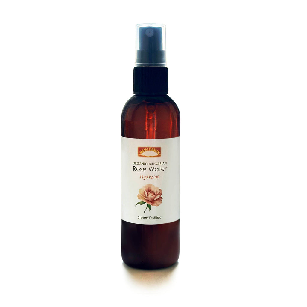A bottle of organic Bulgarian rose water.